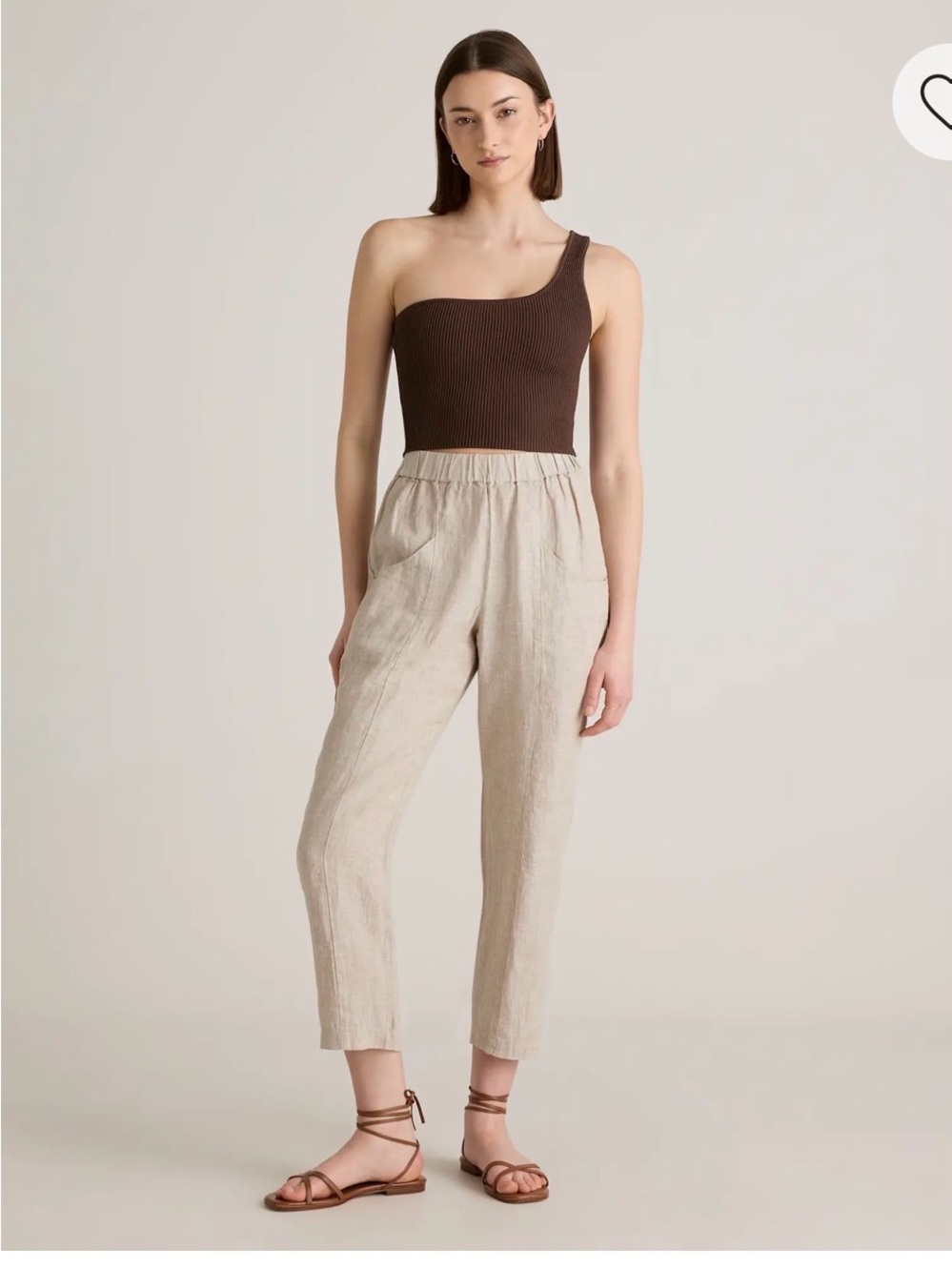 100% European Linen Tapered Ankle Pants
